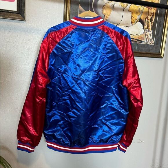 Mitchell & Ness NBA Philadelphia 76ers Retro Satin Bomber Jacket - Picture 2 of 8